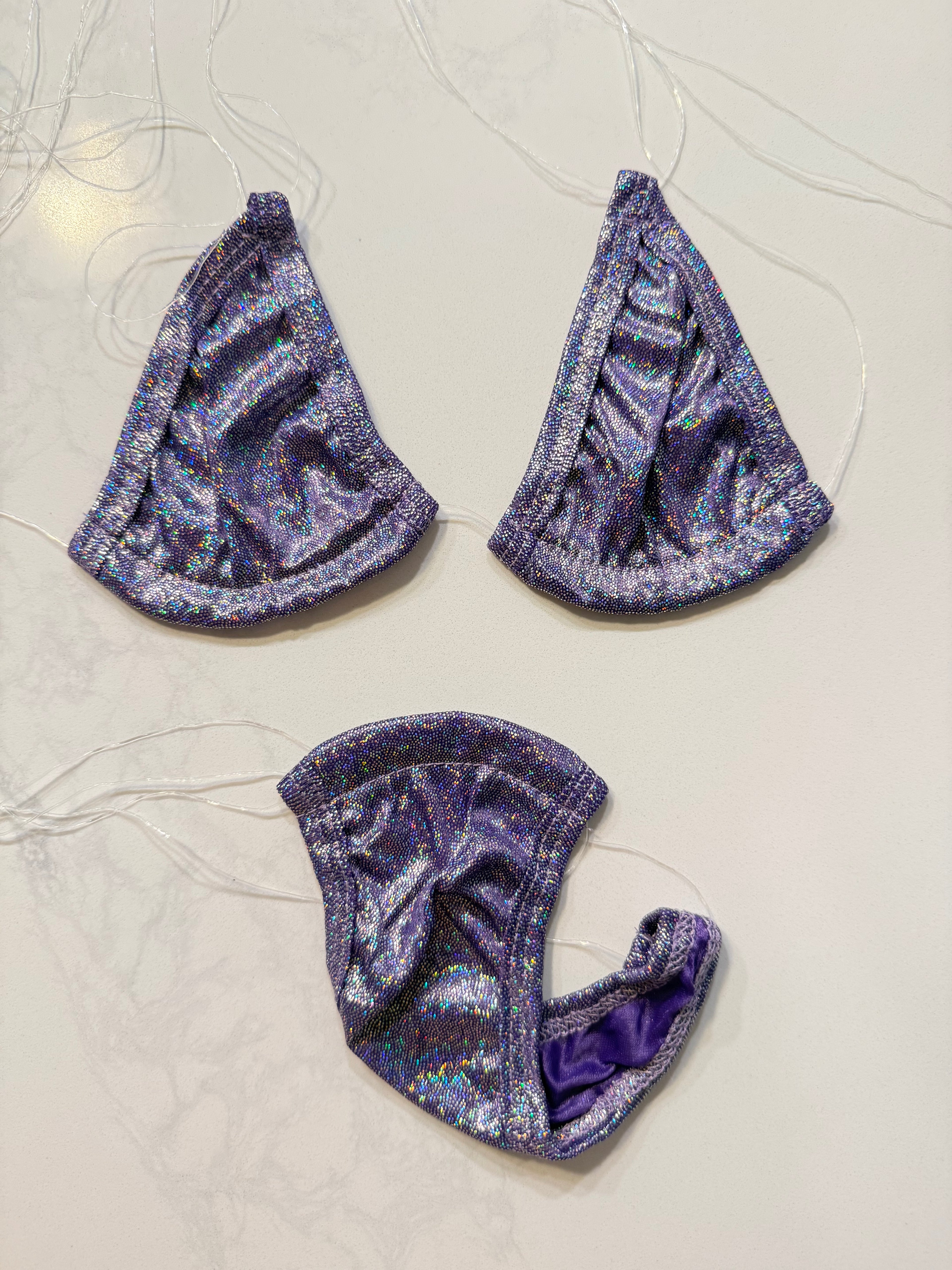 Purple Holographic Glitter Micro Bikini